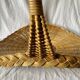 Antique large round wicker and bamboo presentation basket - diameter: 59 cm