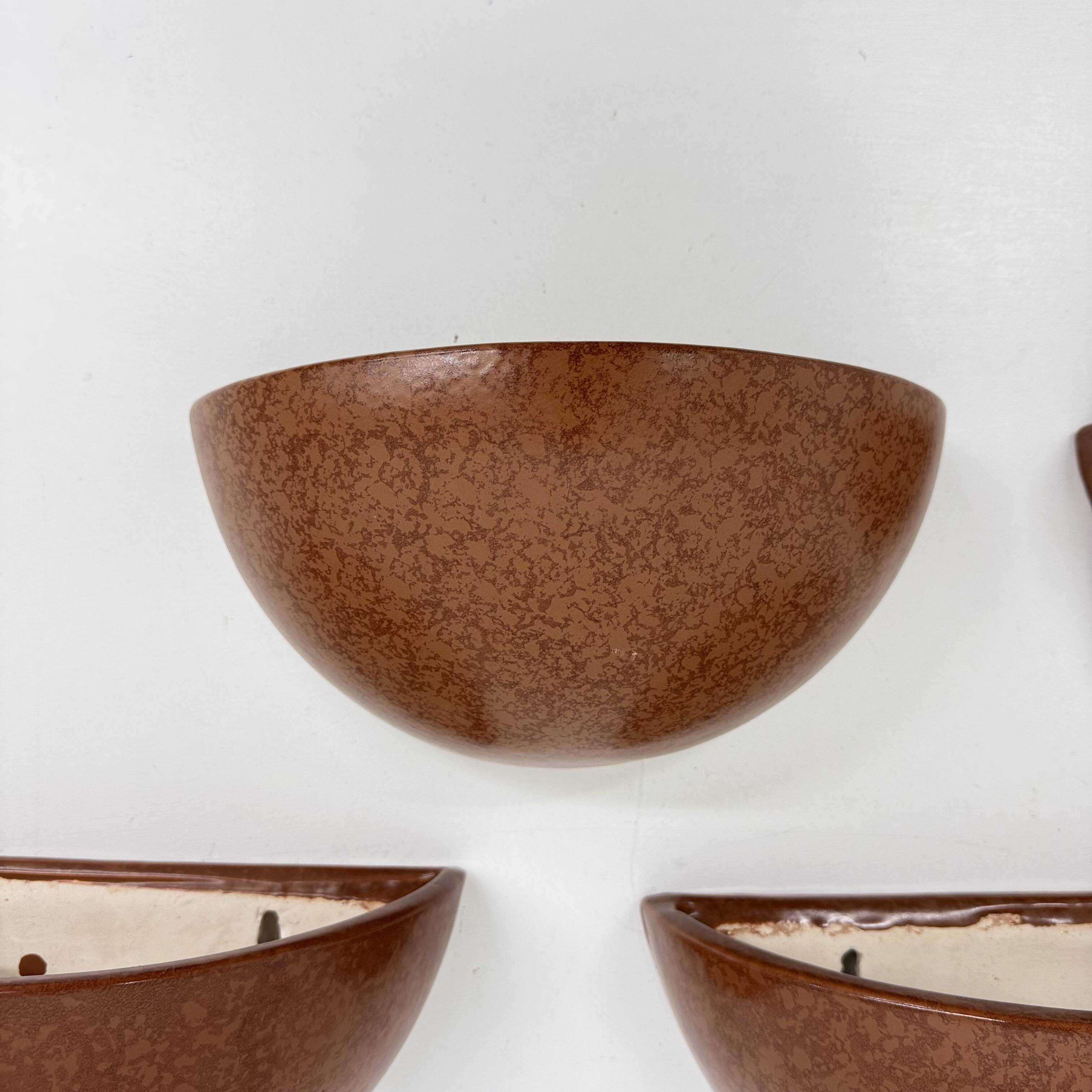 Mid-Century set of 4 ceramic wall lamp sconce , 1970s