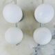 2 Appliques doubles vintage globe opalin 1960