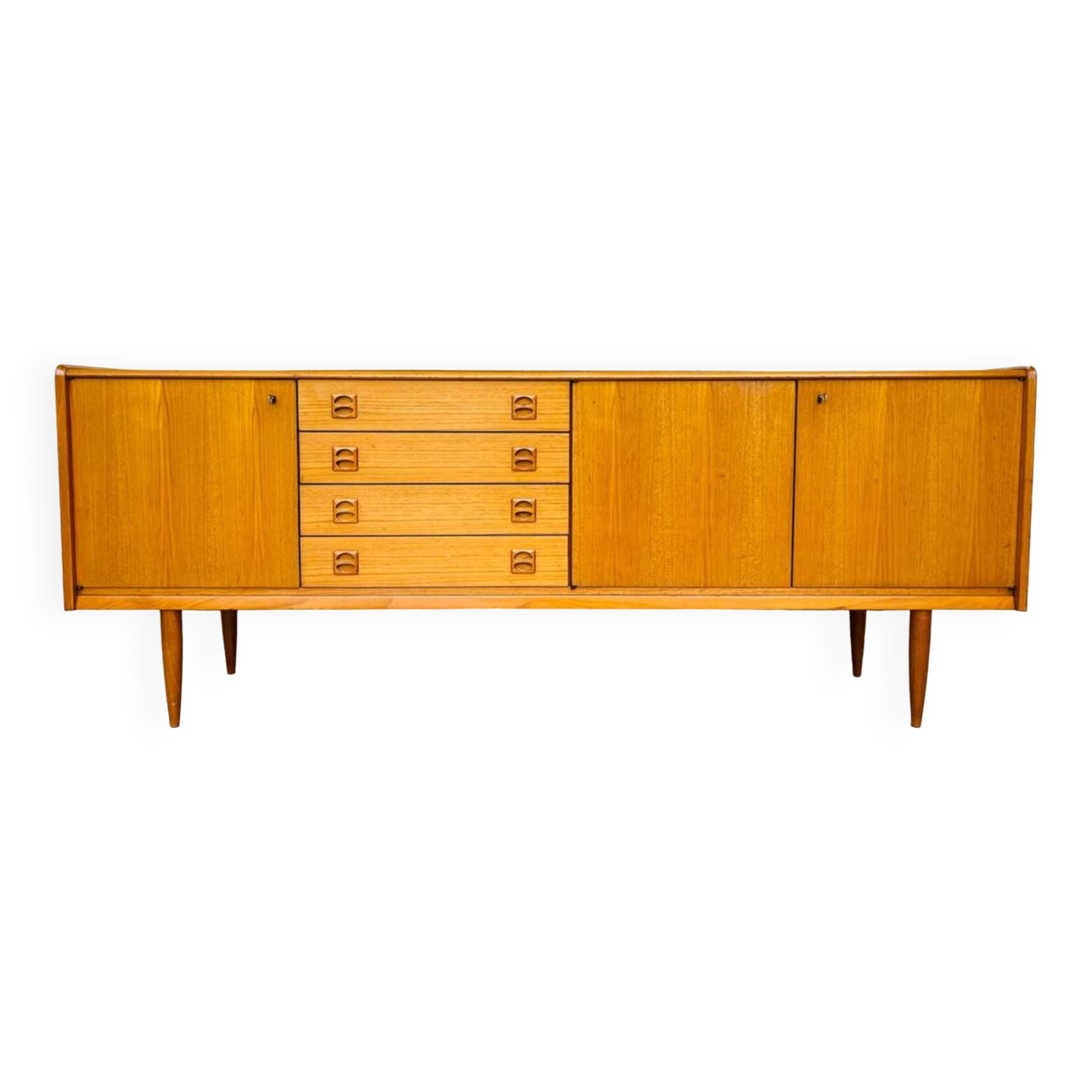 Vintage Scandinavian sideboard in blond teak