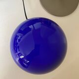 Vintage mushroom lamp globe blue glass 70s style