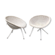 Paire de fauteuils rotin blanc vintage