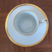 Set of 2 Limoges porcelain cups with gold rim - Jammet Seignolles