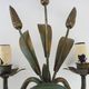 Pair of vintage metal wall sconces in the shape of wheat ears.