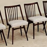 Set of 4 grey bouclette chairs by Antonin Suman