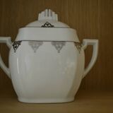 white sugar bowl art deco