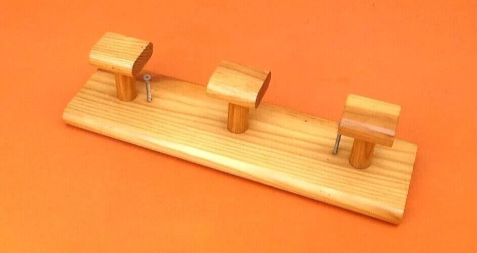 Wall coat rack 3 hooks Modernist style solid pine wood