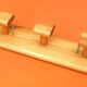 Wall coat rack 3 hooks Modernist style solid pine wood