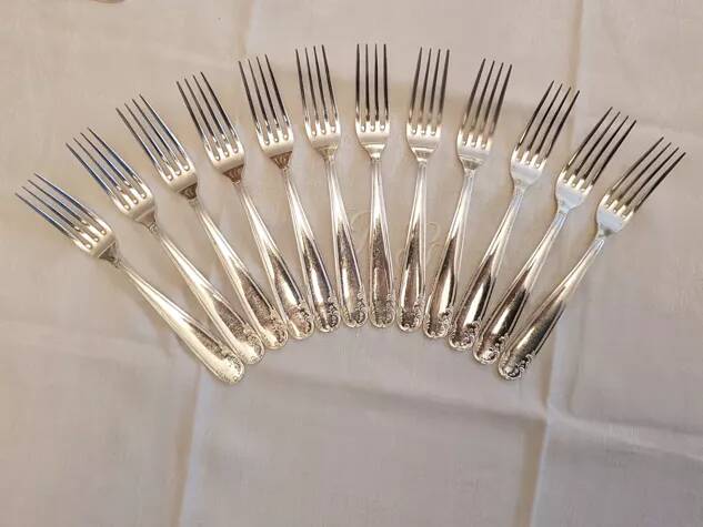 Silver cutlery set 37 pieces Louis XV style