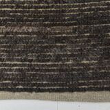3x11 Vintage Dark Brown Super Soft Kilim Runner Rug, 94x345Cm