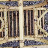 Paire de repose pieds pour fauteuils en rotin vintage