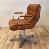 Fauteuil de bureau cuir cognac