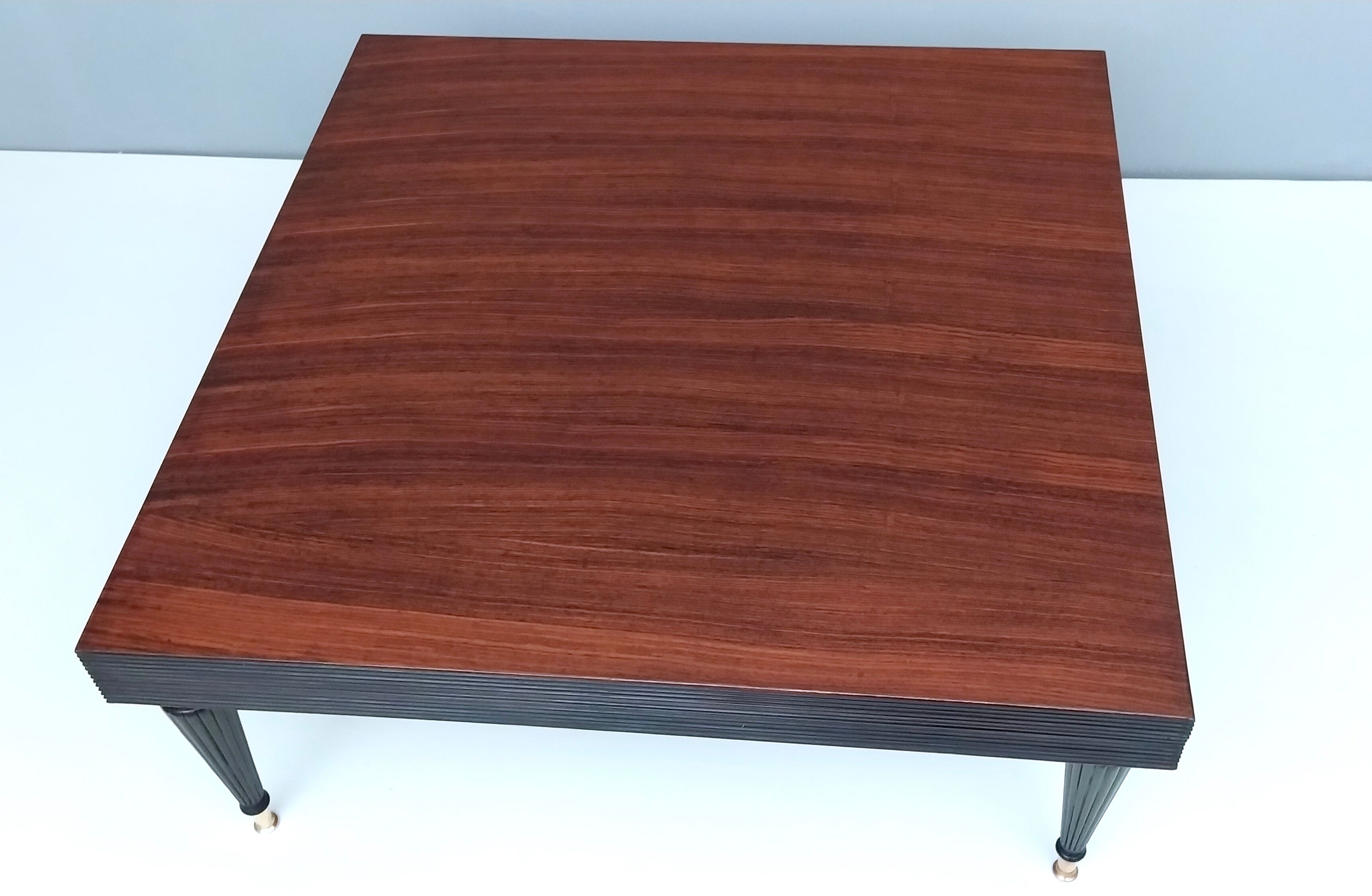 Vintage square black walnut coffee table