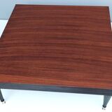 Vintage square black walnut coffee table