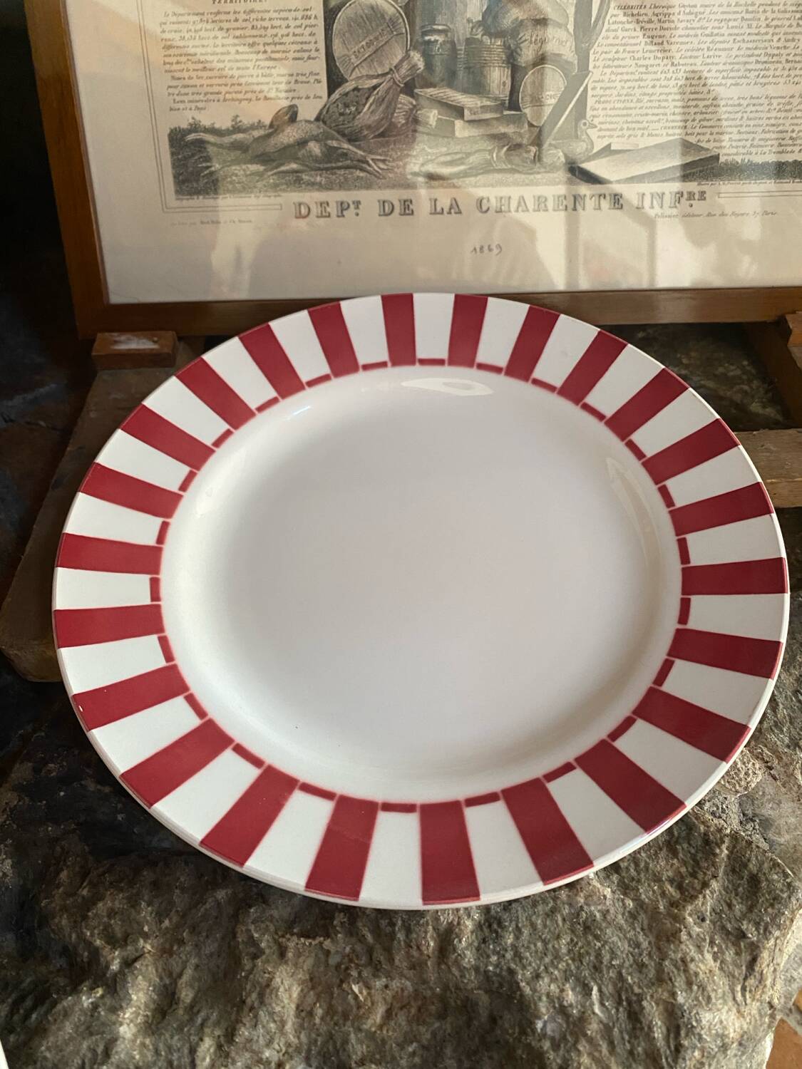 Set of 4 old Digoin flat plates