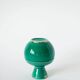 Vase en barbotine / céramique, vert et doré, 1960