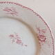 Assiette plate Lunéville KG du service Saxe rose en Terre de Fer