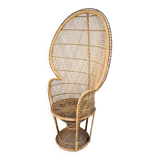 Vintage bohemian peacock wicker chair