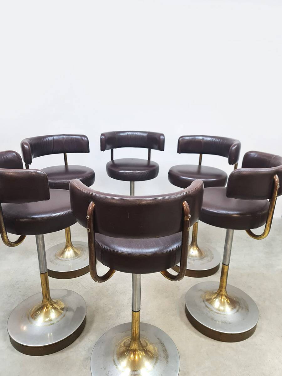 6 tabourets de bar Jupiter vintage par Borje Johanson, Suède