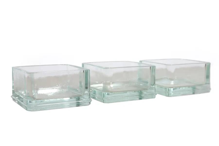 Set of 3 vide poche glass containers by Le Corbusier and Perriand for Lumax