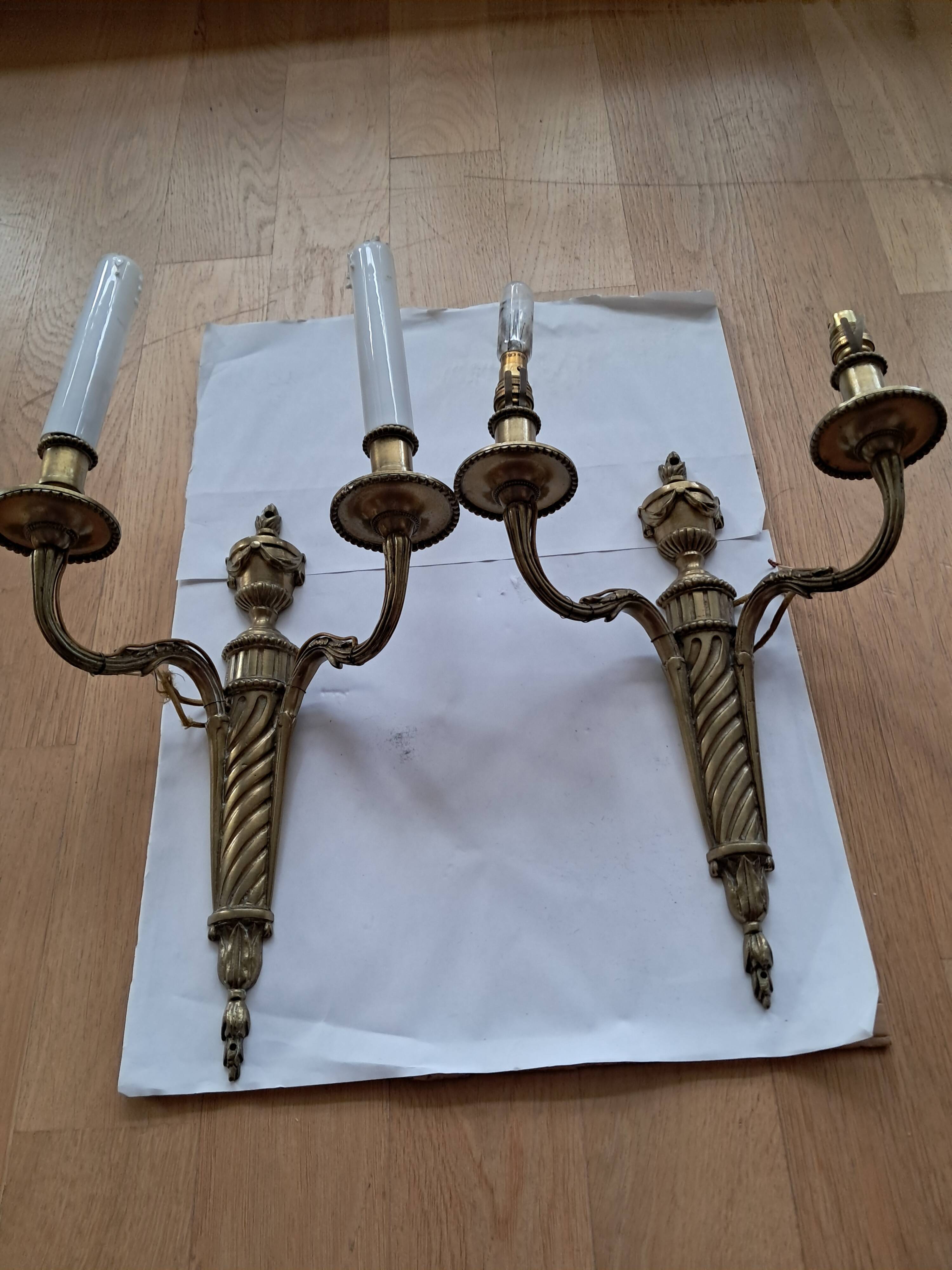 Bronze wall sconces