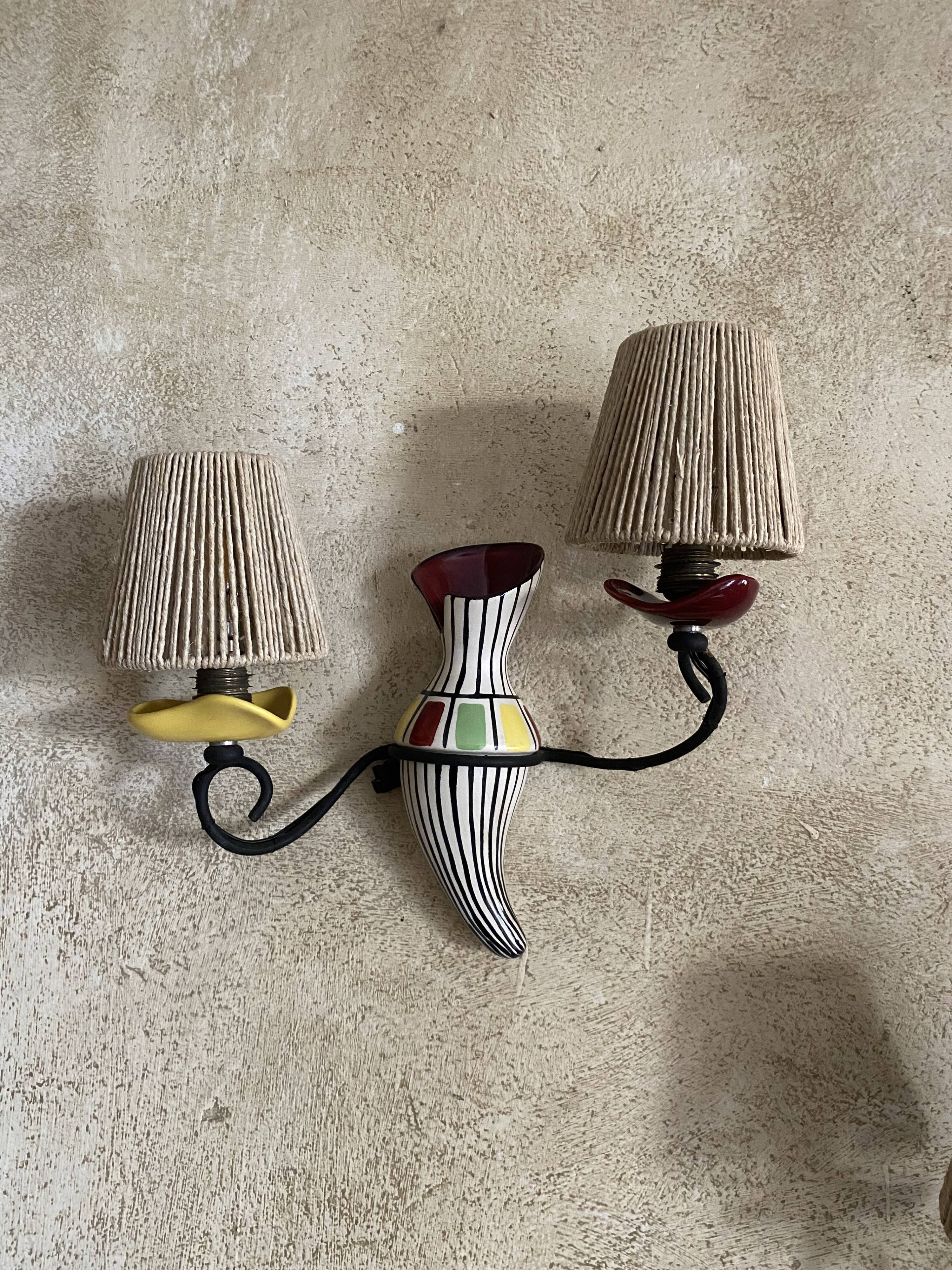 Vintage ceramic wall lights