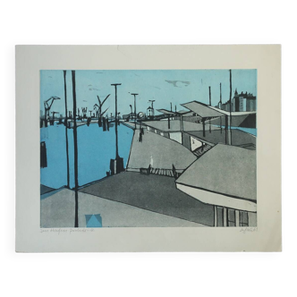 Otto Eglau, Im Hafen, Eau-forte, 1961