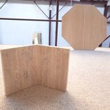 Table basse octogonale en travertin 70s