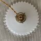 Old pairs of vintage white opaline pendant lights