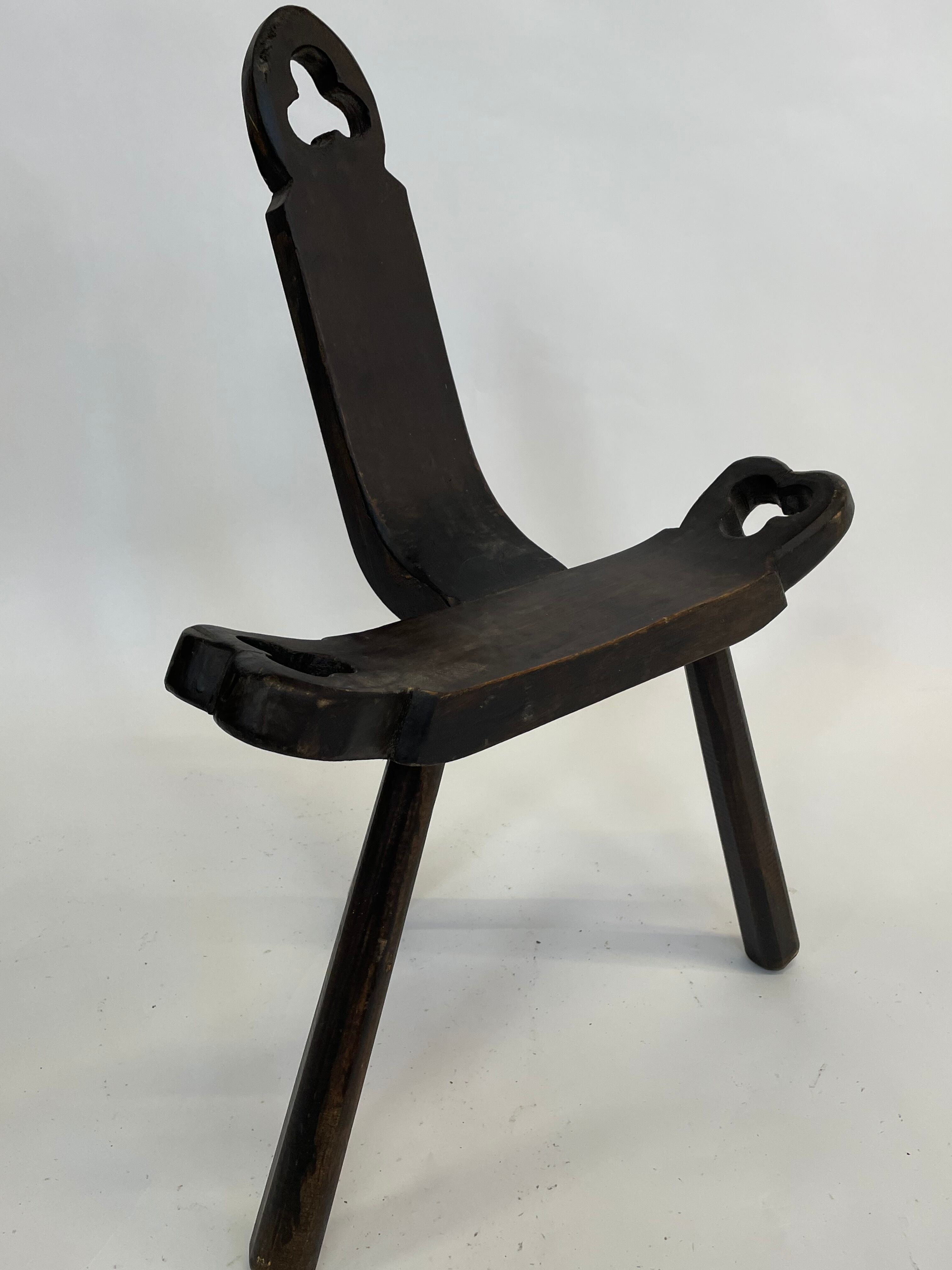 Vintage Spanish chair / stool 70s design brutalist