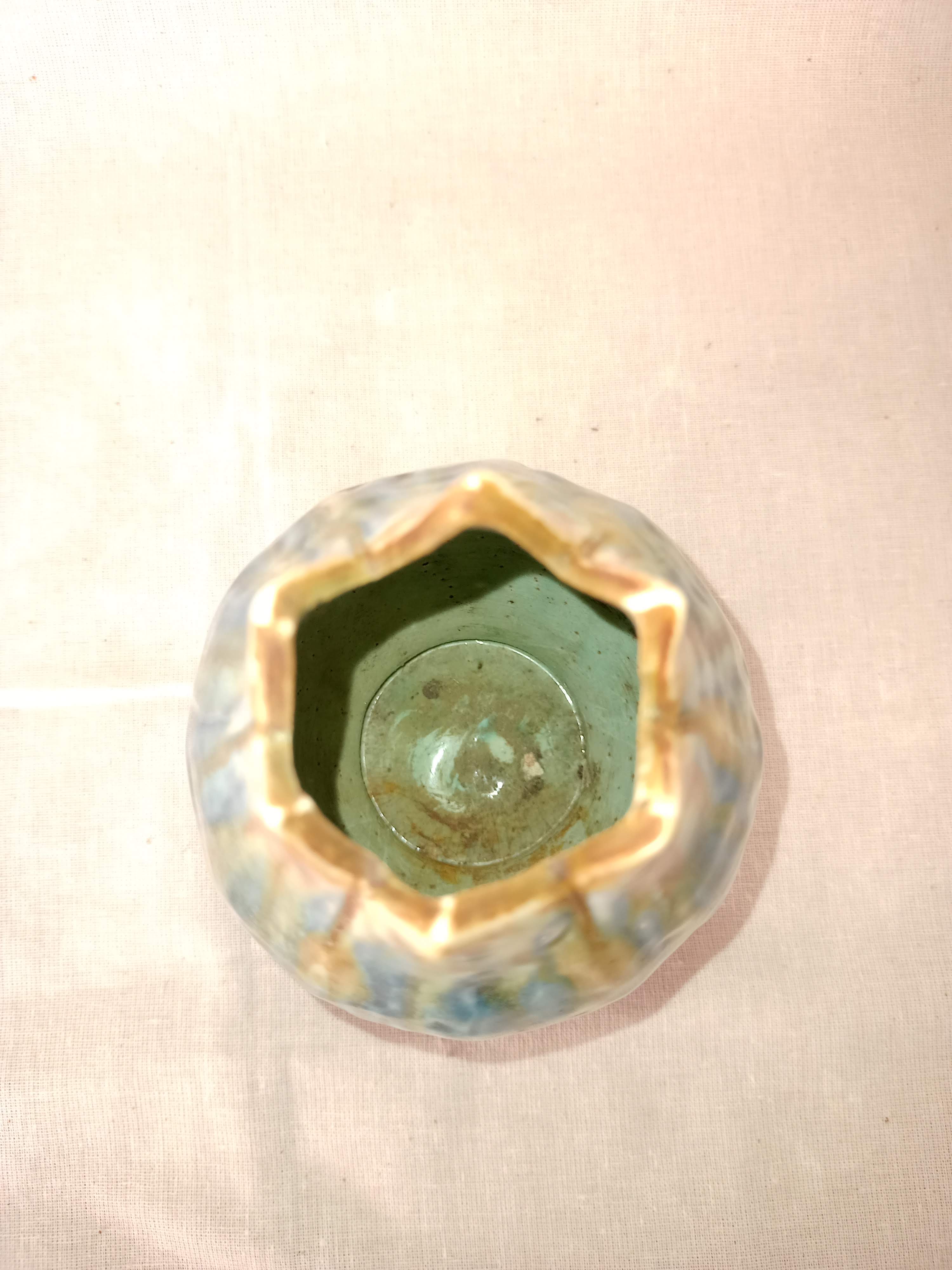 Old flammed ceramic vase