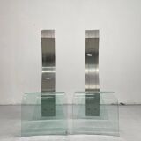 Chaise sculpturale Zero de Marco Baldanello, verre et acier, Italie, années 1990