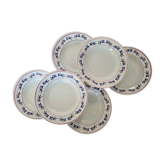 Set of 6 plates hollow French manufacture of Lunéville
