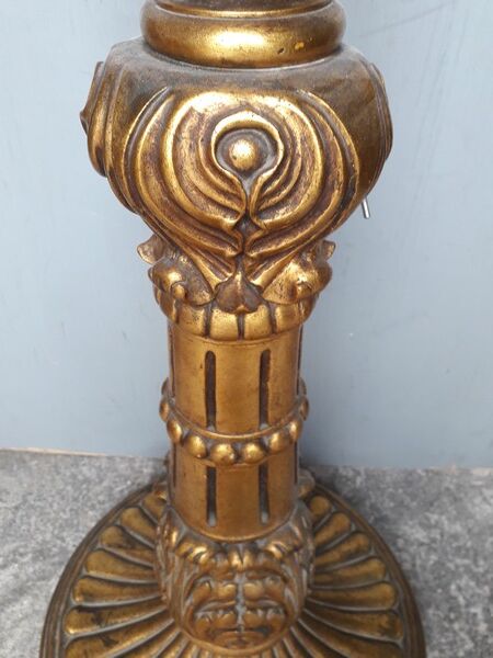 Golden carved wood lamppost or period 1940 Italy