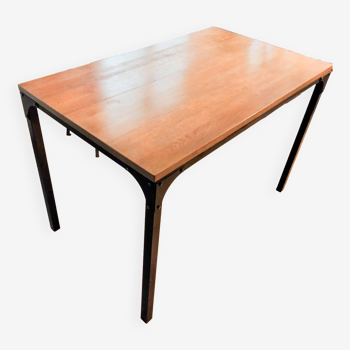 Table haute style industriel métal et bois anna colore industriale