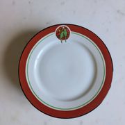 Art Deco dessert plates Henri Delcourt / Boulogne sur Mer / parakeet