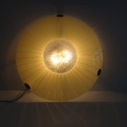 Mid-century wall or ceiling lamp made of glass with a graphic pattern