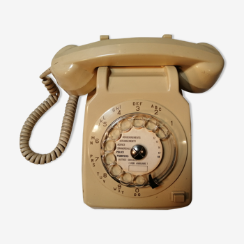 Téléphone à cadran socotel en bakélite - vintage