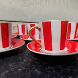 Striped cups and saucers