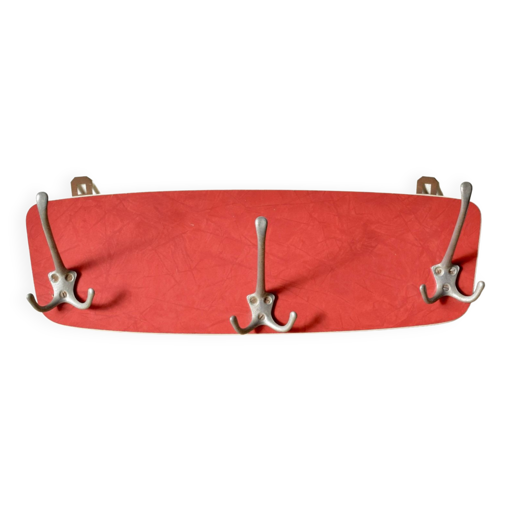 Vintage coat rack in red Formica - triple hook