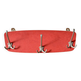 Vintage coat rack in red Formica - triple hook