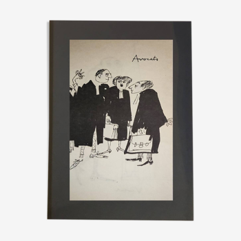 Illustrations Daninos de 1962 " Les Avocats "