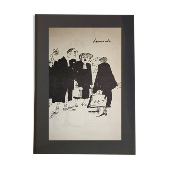 Illustrations Daninos de 1962 " Les Avocats "