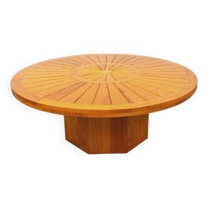 Table basse ronde vintage - pin