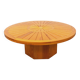 Vintage round pine coffee table from the 70s