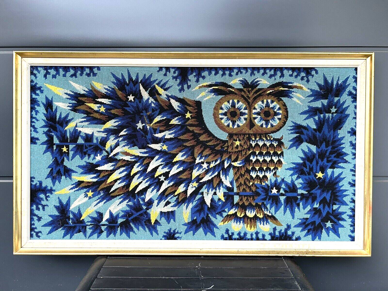 Vintage tapestry 70s Alain Cornic "La Nuit"