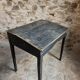 Bureau d'école français ancien, bureau d'écriture noir, bureau à abattant, vers 1900