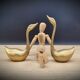 Duo of brass swans