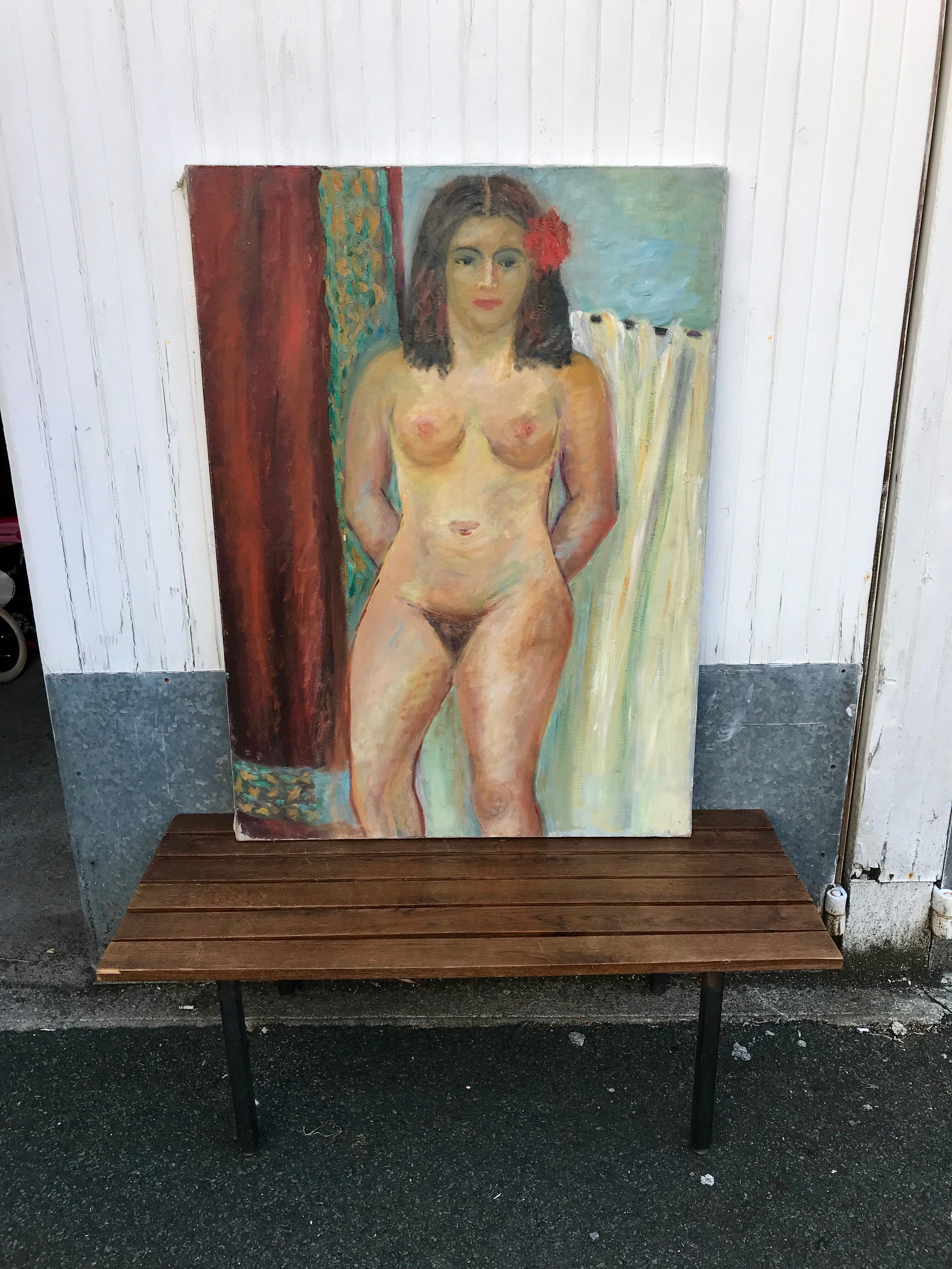 Huile femme nue