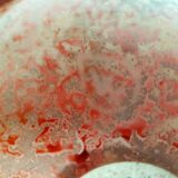 Set of two hand lacquered glass ball vases signed "Laque Line" and "Jean-Noel Bouillet"